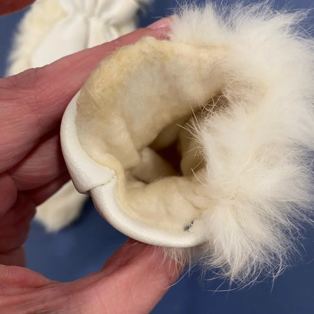 Vintage Rabbit fur and leather children’s mittens